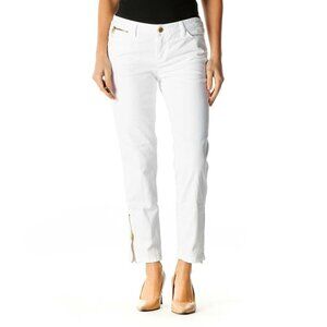 MICHAEL Michael Kors White Zipper Skinny Jeans